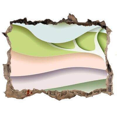 Dziura 3d fototapeta naklejka Złamana ściana z widokiem na krajobraz