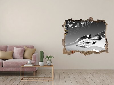 Zelfklevende muursticker 3D gat Muzikaal gat in de muur