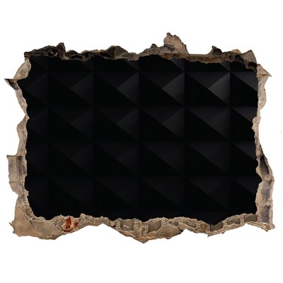 Wandsticker 3D doorkijk Zwart gat in de muur