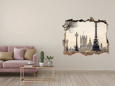 Wandsticker 3D doorkijk Uitzicht op Londen