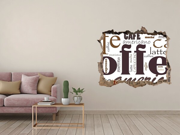 Zelfklevende 3D wandsticker illusie Koffie-oase