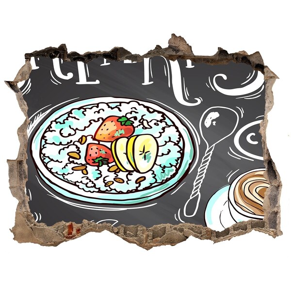 Fototapeta dziura na ścianę Śniadanie w stylu retro