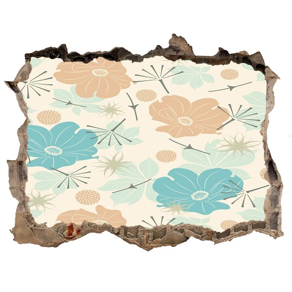 Zelfklevende 3D wandsticker illusie Bloemenpatroon op de muur