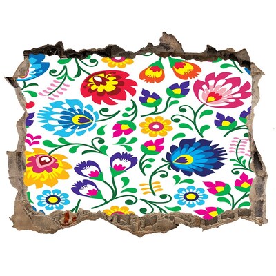 Okleina 3D dziura na ścianę Kwiatowy wzór na ścianie