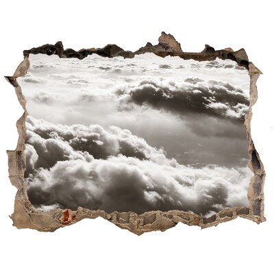 Wandsticker 3D doorkijk Uitzicht op de wolken