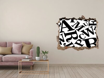 Zelfklevende 3D wandsticker illusie Gebroken letters op de muur
