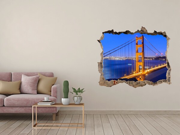 Fototapeta dziura na ścianę 3d Złota Brama w San Francisco