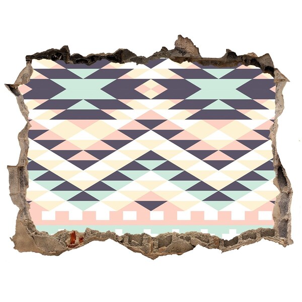 Wandsticker 3D doorkijk Geometrie in het gat