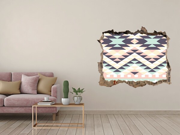 Wandsticker 3D doorkijk Geometrie in het gat