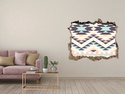 Wandsticker 3D doorkijk Geometrie in het gat