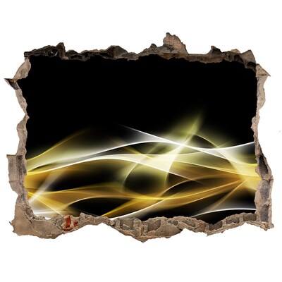 Zelfklevende muursticker 3D gat De gouden barst in de muur