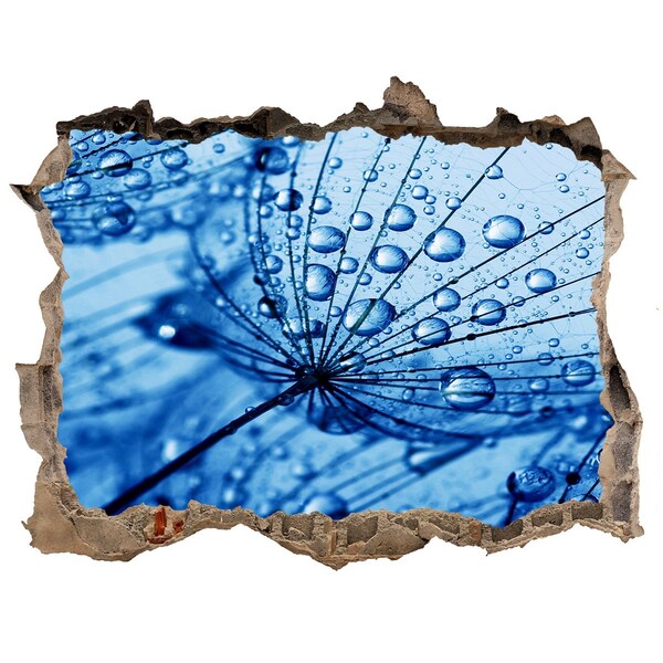 Samoprzylepna dziura naklejka Krople wody na delikatnym kwiecie