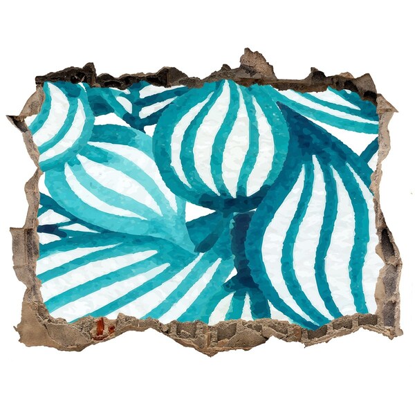 Okleina 3D dziura na ścianę Tropikalne liście w dziurze w ścianie