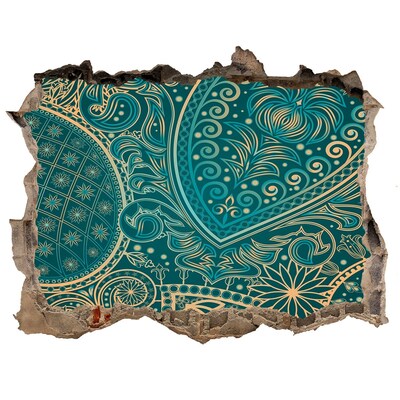 Fotoobraz dziura na ścianę Zielony wzór w stylu boho