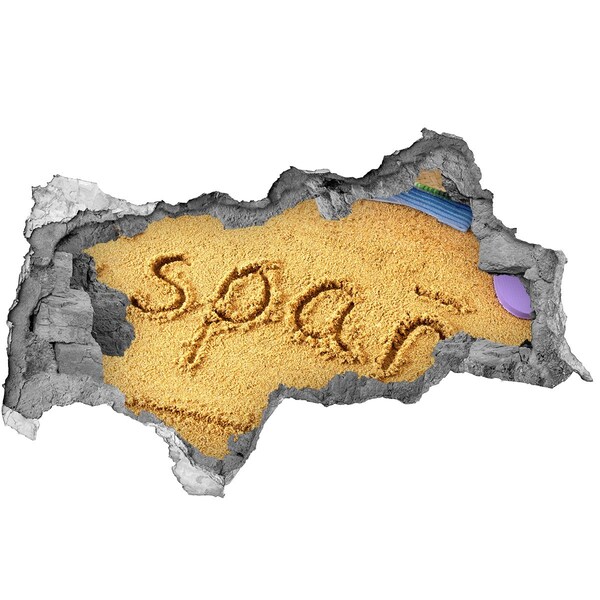 Wandsticker 3D doorkijk Strand met zand