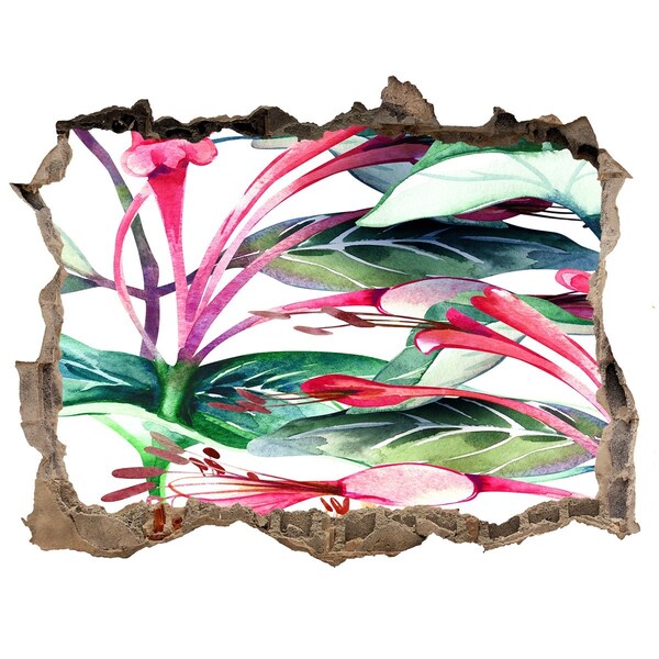 Okleina 3D dziura naklejka Kwiatowy ogród za ścianą