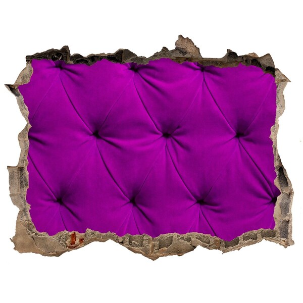 Wandsticker 3D gat met uitzicht Fuchsia behang in een gat in de muur