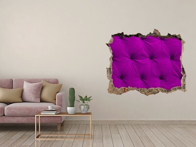 Wandsticker 3D gat met uitzicht Fuchsia behang in een gat in de muur