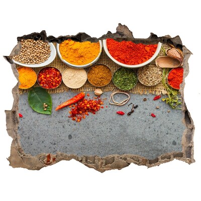 Zelfklevende 3D wandsticker illusie Een keuken vol kruiden