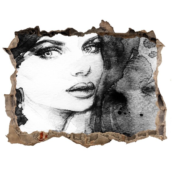 Fototapeta dziura na ścianę Portret w dziurze w ścianie