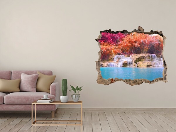 naklejka fototapeta 3D widok Wodospad wśród jesiennych drzew