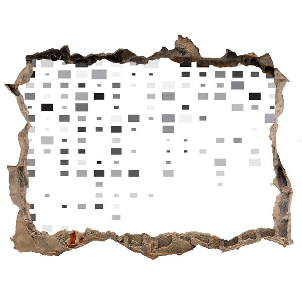 Samoprzylepna dziura ścienna Zniszczona ściana z cyfrowym wzorem