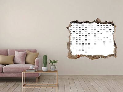 Samoprzylepna dziura ścienna Zniszczona ściana z cyfrowym wzorem