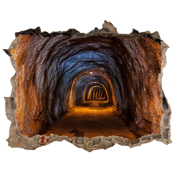Fototapeta dziura na ścianę 3d Tajemniczy tunel w górach