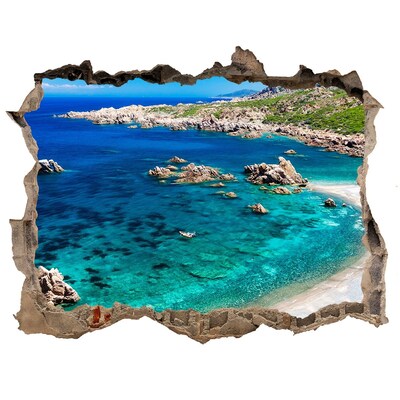 Zelfklevende 3D wandsticker illusie Caribische Baai