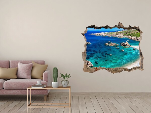 Zelfklevende 3D wandsticker illusie Caribische Baai