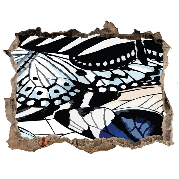 Wandsticker 3D doorkijk Vlinders in een kleurrijke compositie