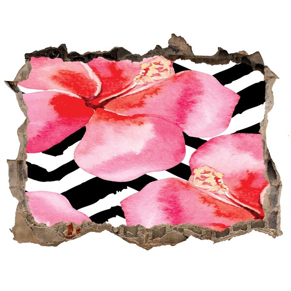 Okleina 3D dziura na ścianę Kwiatowa dziura w ścianie