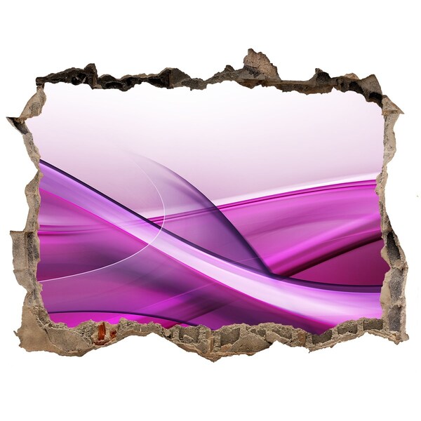 Wandsticker 3D doorkijk Een golf in paarse tinten