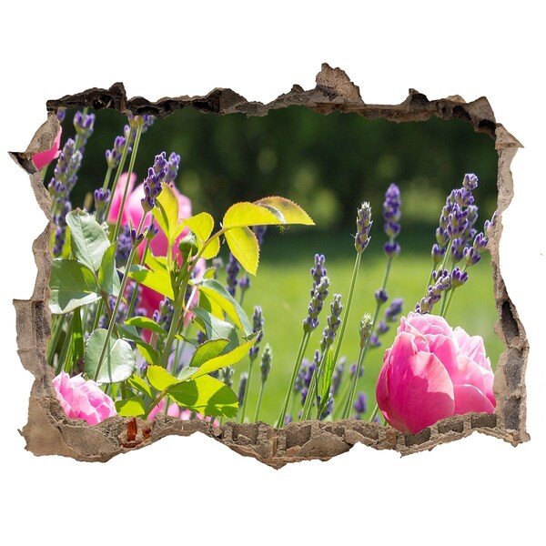 Samoprzylepna dziura na ścianę Kwiatowy raj za ścianą