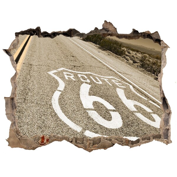 Wandsticker 3D doorkijk Route 66 in beton