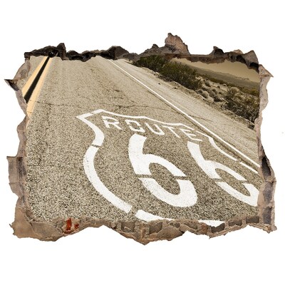 Wandsticker 3D doorkijk Route 66 in beton