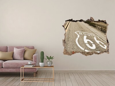 Wandsticker 3D doorkijk Route 66 in beton