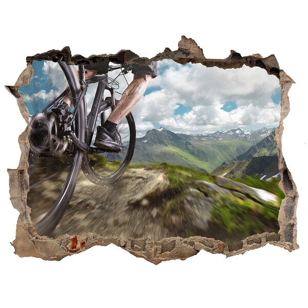 Wandsticker 3D doorkijk Mountainbikeroute