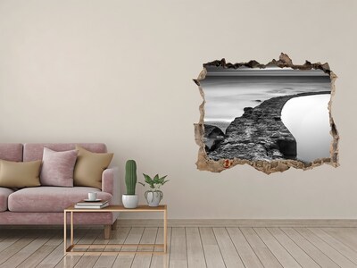 naklejka fototapeta 3D widok Kamienny bulwar nad morzem