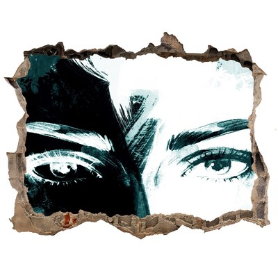 Samoprzylepna dziura ścienna 3D Oczy w betonie