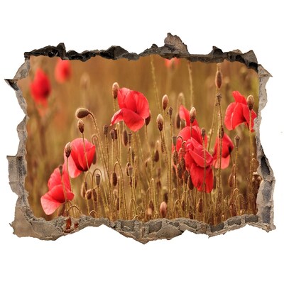 Samoprzylepna dziura na ścianę Kwiaty wśród zniszczonej ściany