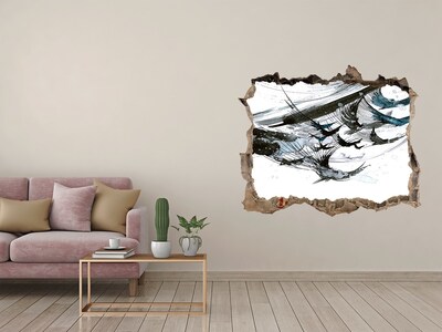 Samoprzylepna dziura ścienna 3D Nowoczesna abstrakcja w dziurze