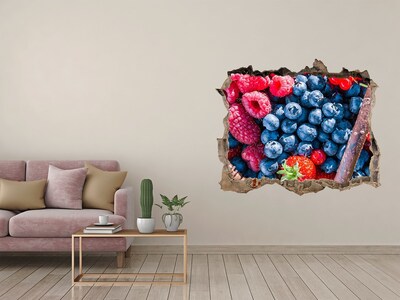 Wandsticker 3D gat met uitzicht Fruity Hole in the Wall