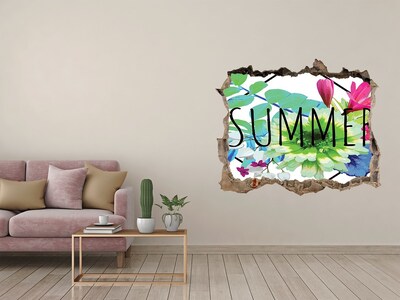 Zelfklevende 3D wandsticker illusie De bloemenpracht van de zomer