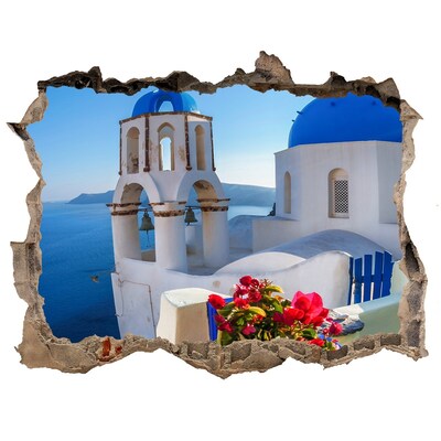 Fototapeta dziura na ścianę 3d Santorini w pełnym blasku