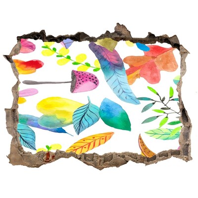 Zelfklevende 3D wandsticker illusie Bloemenmuurschildering door een gat in de muur