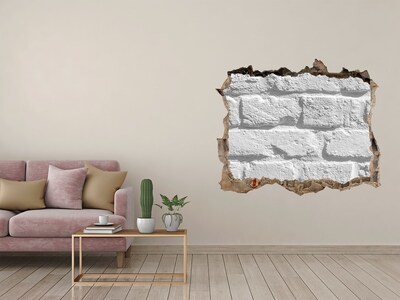 Zelfklevende 3D wandsticker illusie Een verwoeste bakstenen muur