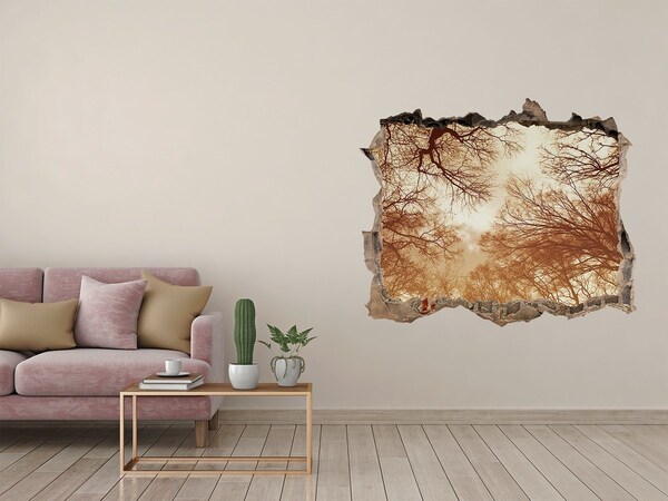 Samoprzylepna dziura na ścianę naklejka Odbicie drzew w zniszczonej ścianie