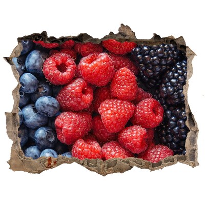 Wandsticker 3D doorkijk Fruitparadijs in de muur