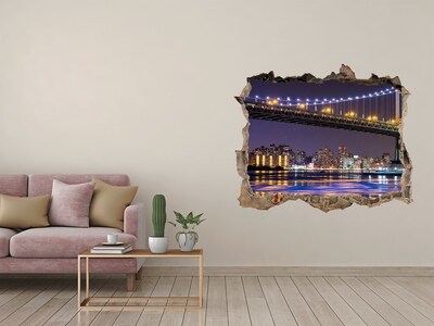 Fototapeta dziura na ścianę 3d Most w nocy